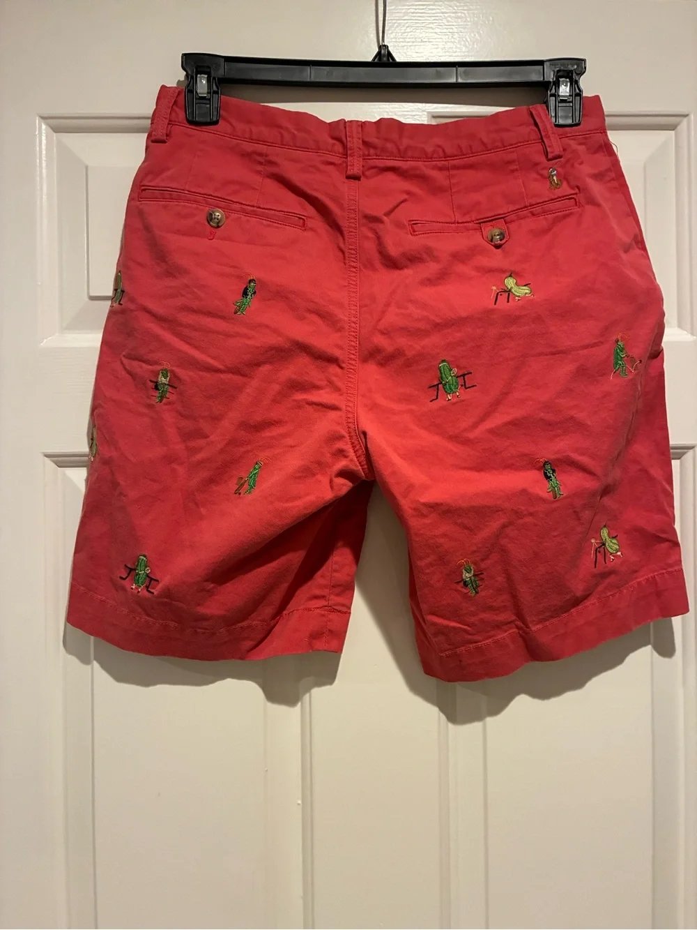 Men's Red Embroidered Cotton Shorts - Polo Ralph Lauren